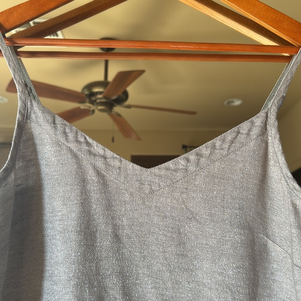 Eileen Fisher sparkly silver grey linen dress S - Picture 9 of 14